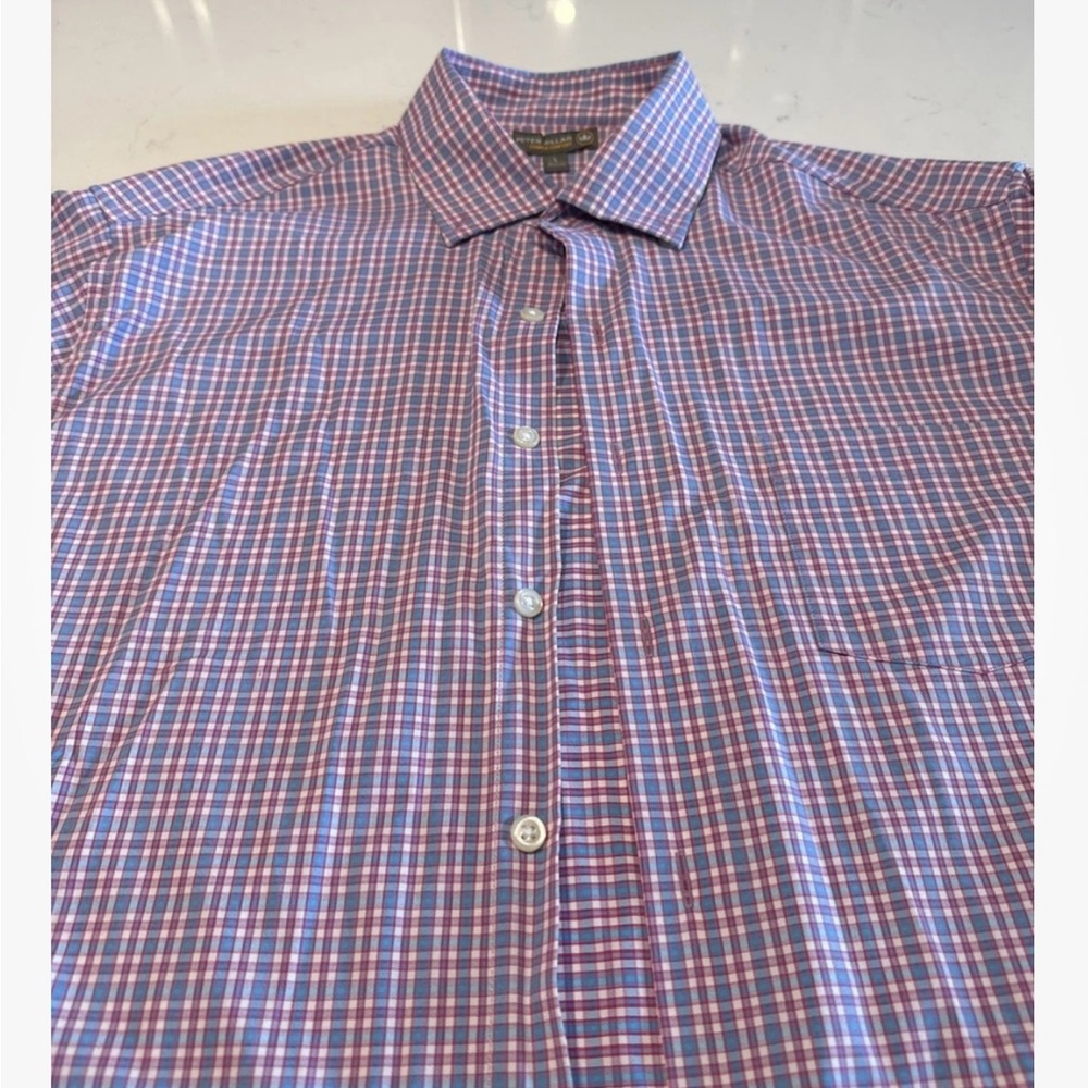 Peter Millar Blue and Pink Casual Button Down Shirt